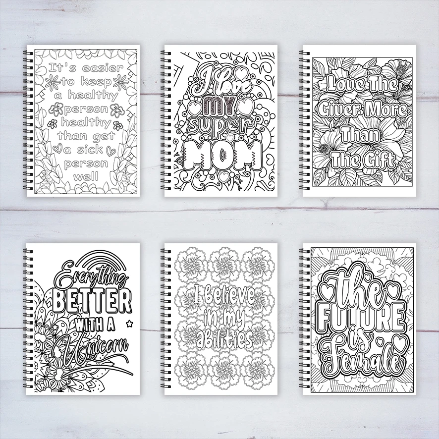 Inspirational Quotes Adult Coloring Book - 8.3x 11.2 Inch 22 Page Coloring Book - Helps Reduce Stress and Ease Emotions