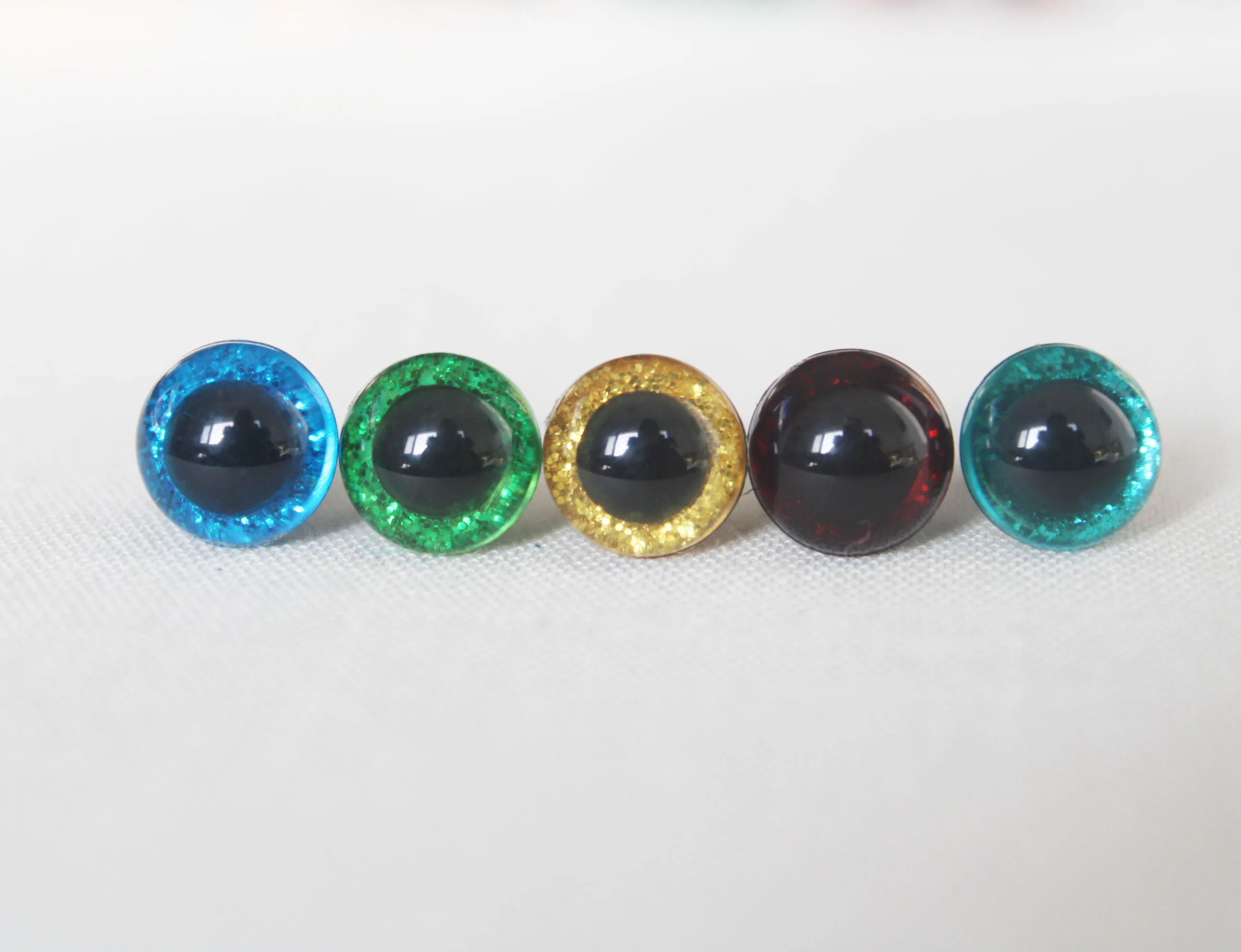 20pcs/lot 10mm round  colorful crystal  safety glitter toy eyes + washer =glitter--color option