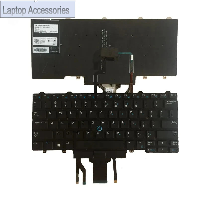 

Новая американская клавиатура с подсветкой для DELL Latitude E7250 E5450 E7470 7250 E7450, английский черный