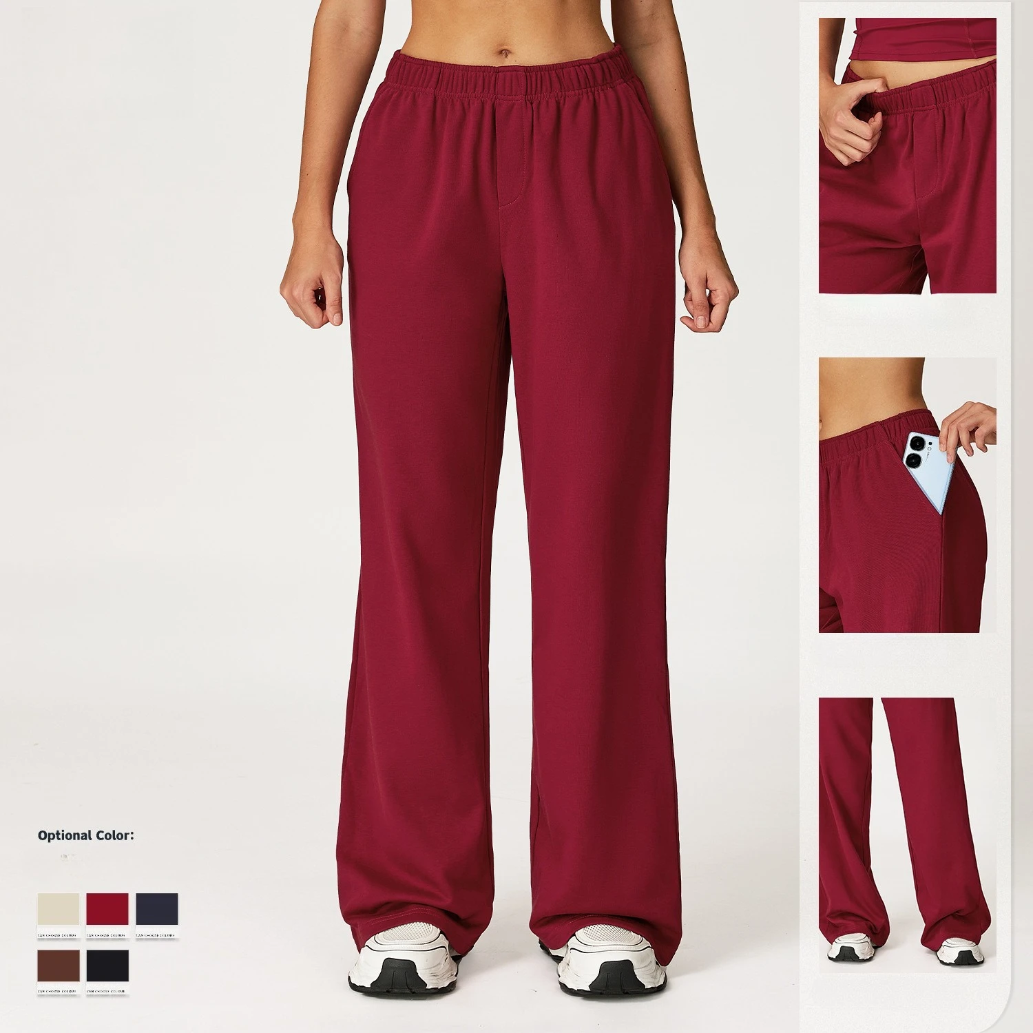 

VEQKING женские брюки для йоги с эластичной резинкой на талии, свободные спортивные спортивные штаны с боковыми карманами, спортивные штаны для фитнеса, дышащие осенние активные наряды