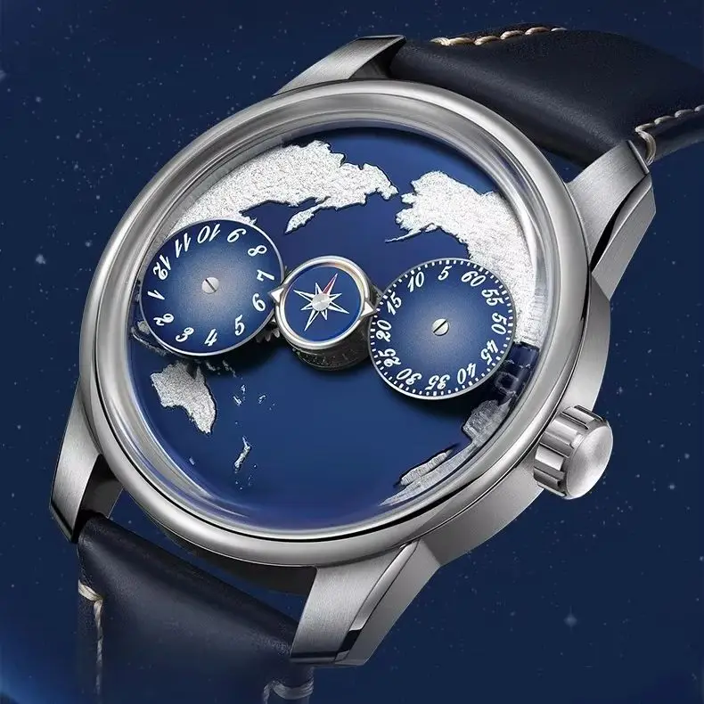 

OBLVLO мужские автоматические часы модные 42 мм механические наручные часы светящиеся 50 м водонепроницаемые сапфировое зеркало вращающиеся циферблаты