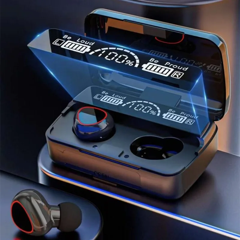 M10 سماعات بلوتوث Handfree LED Dispay سماعات بلوتوث HiFi ستيريو الموسيقى سماعات أذن لاسلكية مقاوم للماء سماعة الألعاب