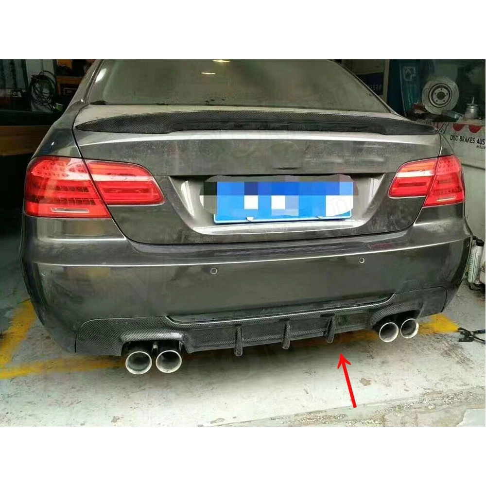 Carbon Fiber Rear Bumper Lip Spoiler for BMW 3 Series E92 E93 M sport Coupe Convertible 2007-2013 Fins Shark Style Diffuser