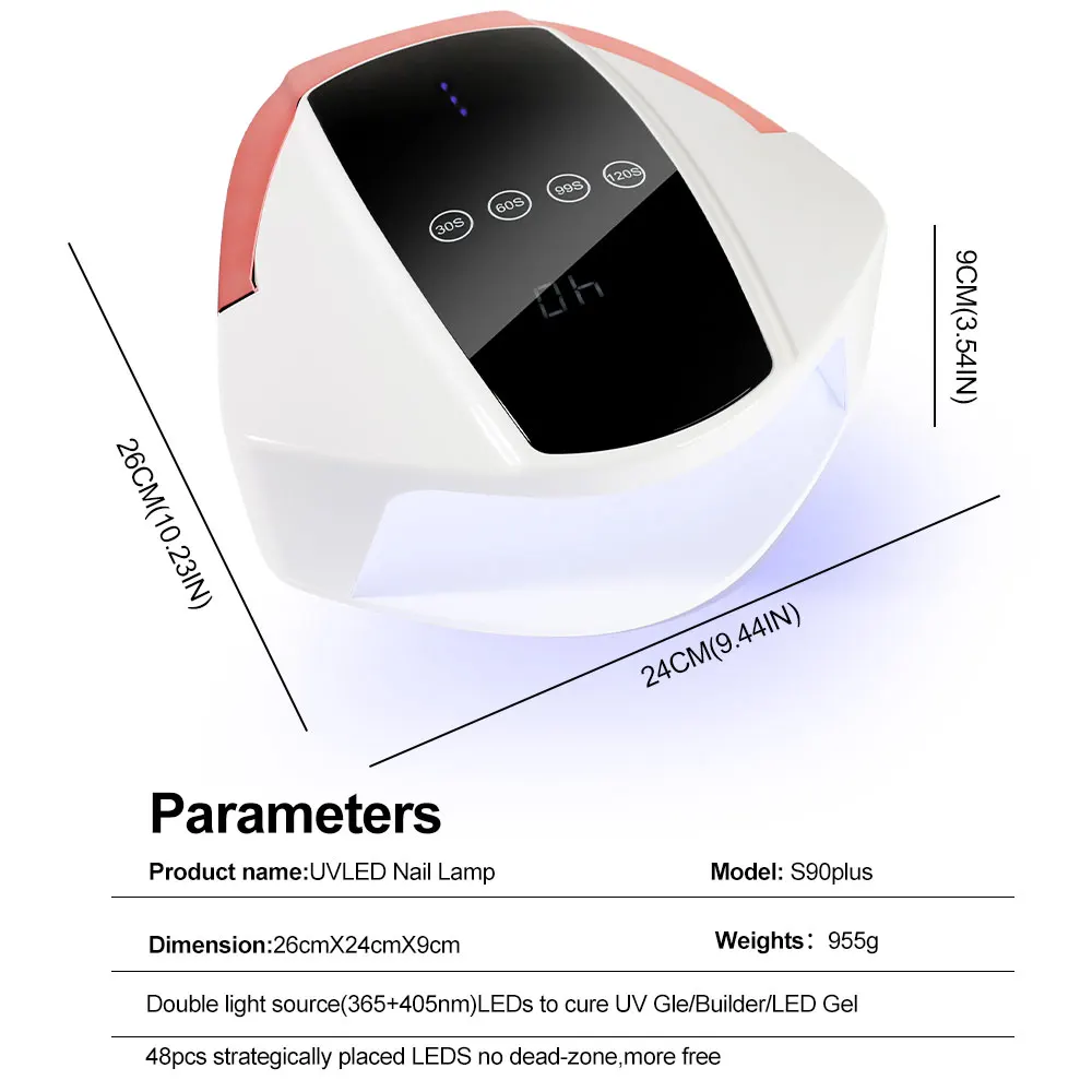 Professional 48LED Nail Dryer Suitable For All Gel Varnish Polishing Nail Lamp With Timer Mode Suitable For Home Manicure Tools
