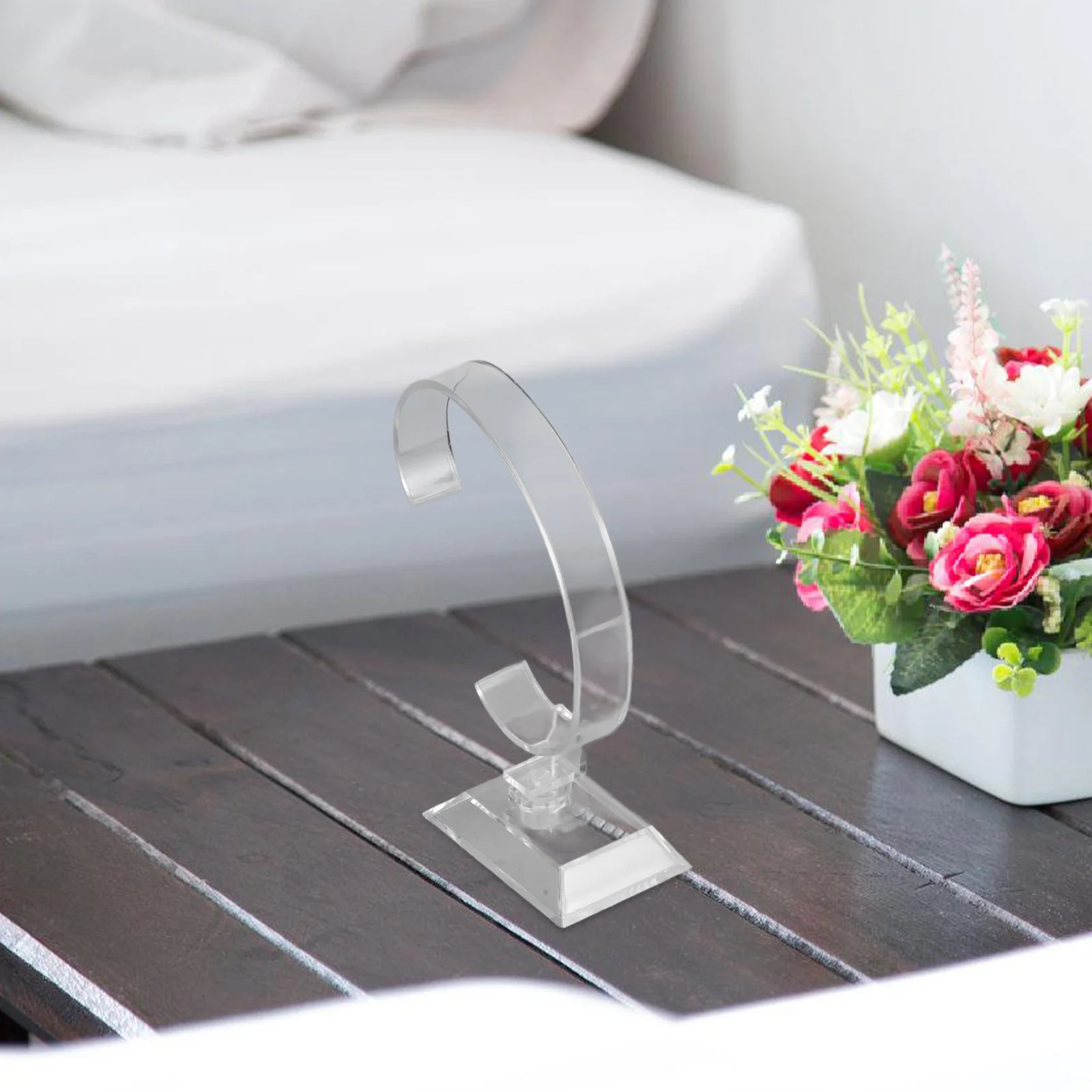 

Watch Display Holder Clear Acrylic Stylish Watch Stand Bracelet Rack Jewelry Storage for Home Office Retail Plastic Jewelry Rack