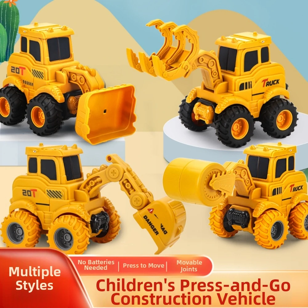 

New Glide Way Press Inertia Forward Inertial Driving Trucks Plastic 4 Styles Beach Digger Bulldozer Tipper