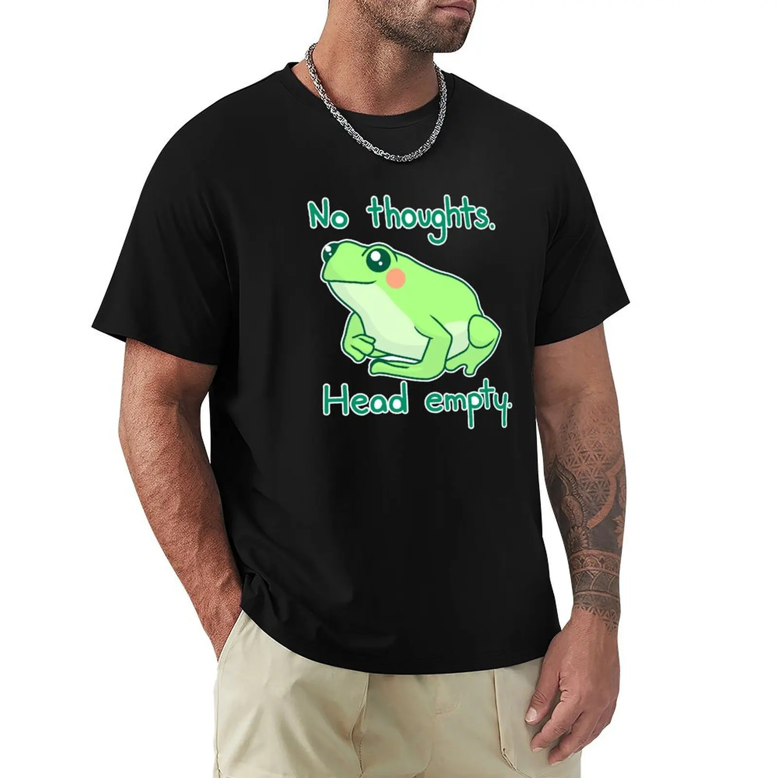 No Thoughts Head Empty Froggy T-Shirt man t shirt cotton high quality T-Shirt