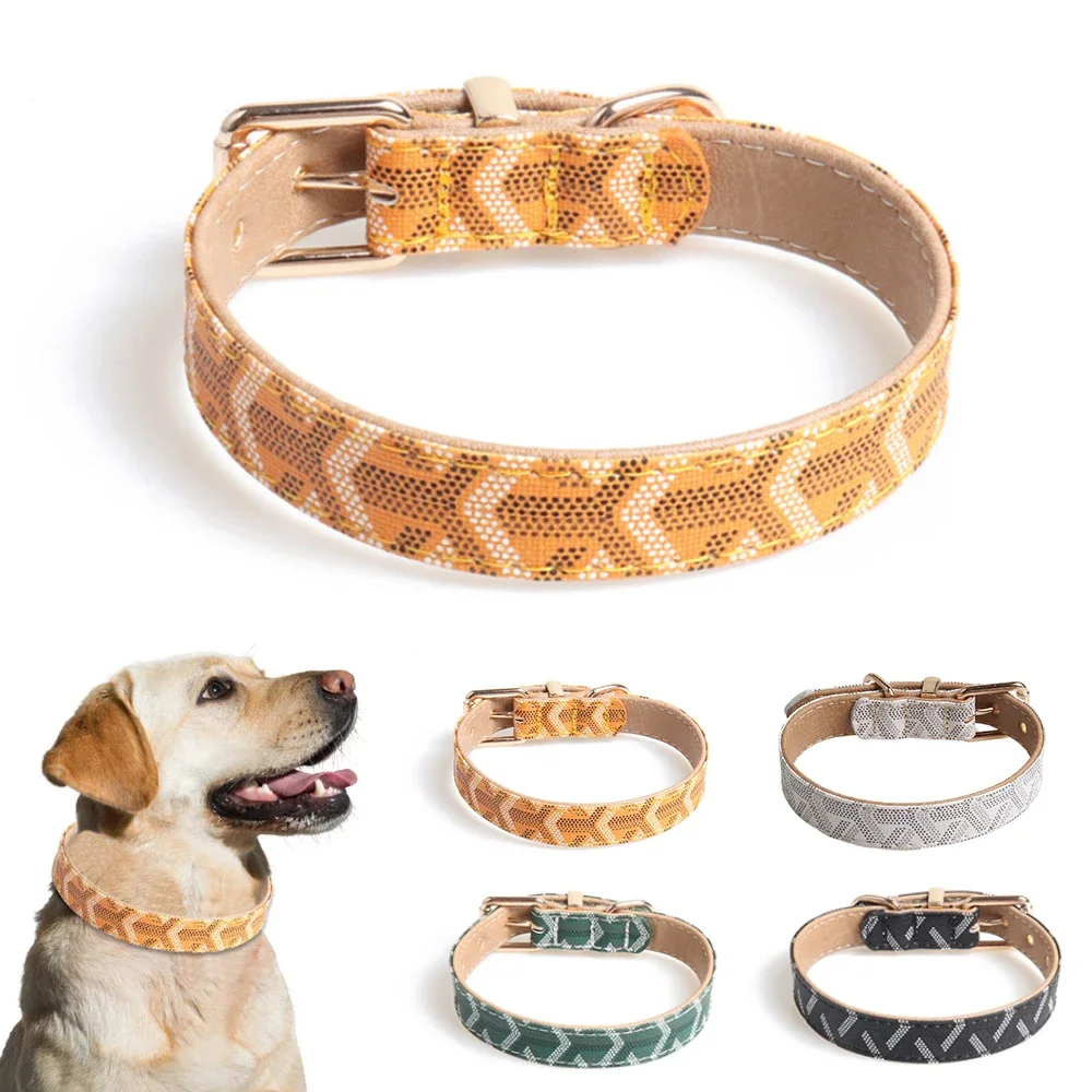 PU Leather Pet Collar Cute Dog Cat Necklace Personalized Collars For Cats Dogs Leash Pets Supplies Accessories Harness