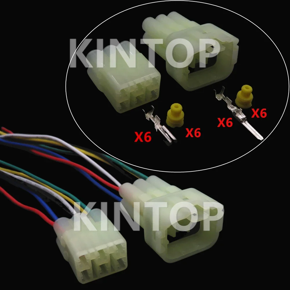 

1 Set 6 Pins AC Assembly Car Waterproof Socket With Wires 6189-6171 6180-6181 Automobile Oxygen Sensor Electric Wire Connector