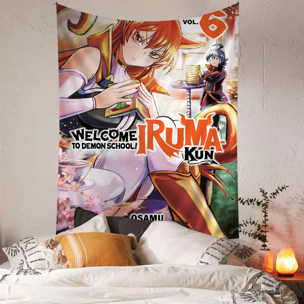 Welcome To Demon School Iruma-kun DIY Wall Tapestry Hanging Tarot Hippie Wall Rugs Dorm INS Home Decor