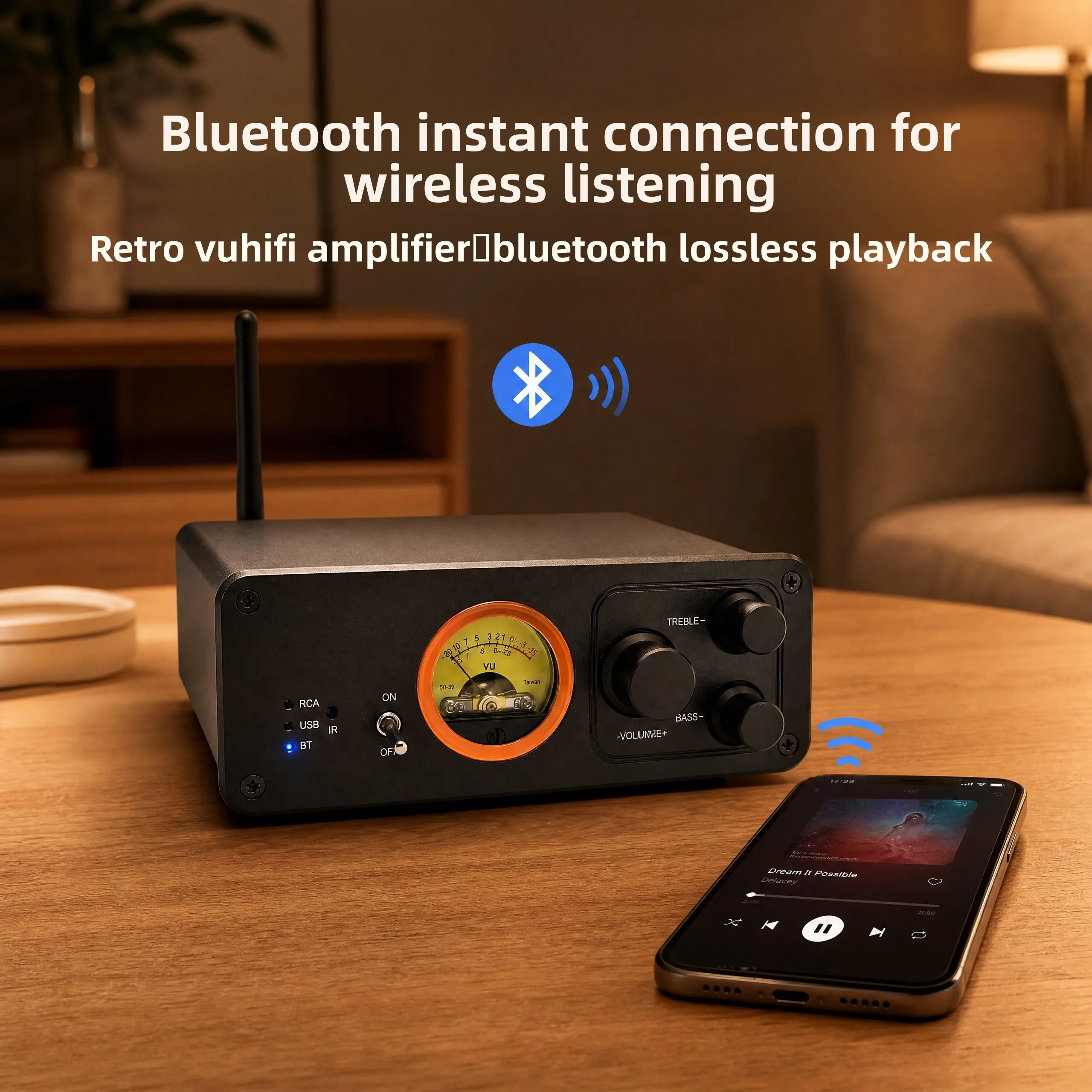 BREEZE NEW DB350AMP Home Fever Class Ultra High Power Lossless Decoding HIFI Desktop Power Amplifier All-in-One Bluetooth