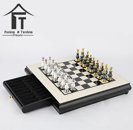 High Quality Big Wooden Magnetic Chess Set Mdf Chessboard With Metal Chess Pieces Adult Chess Game