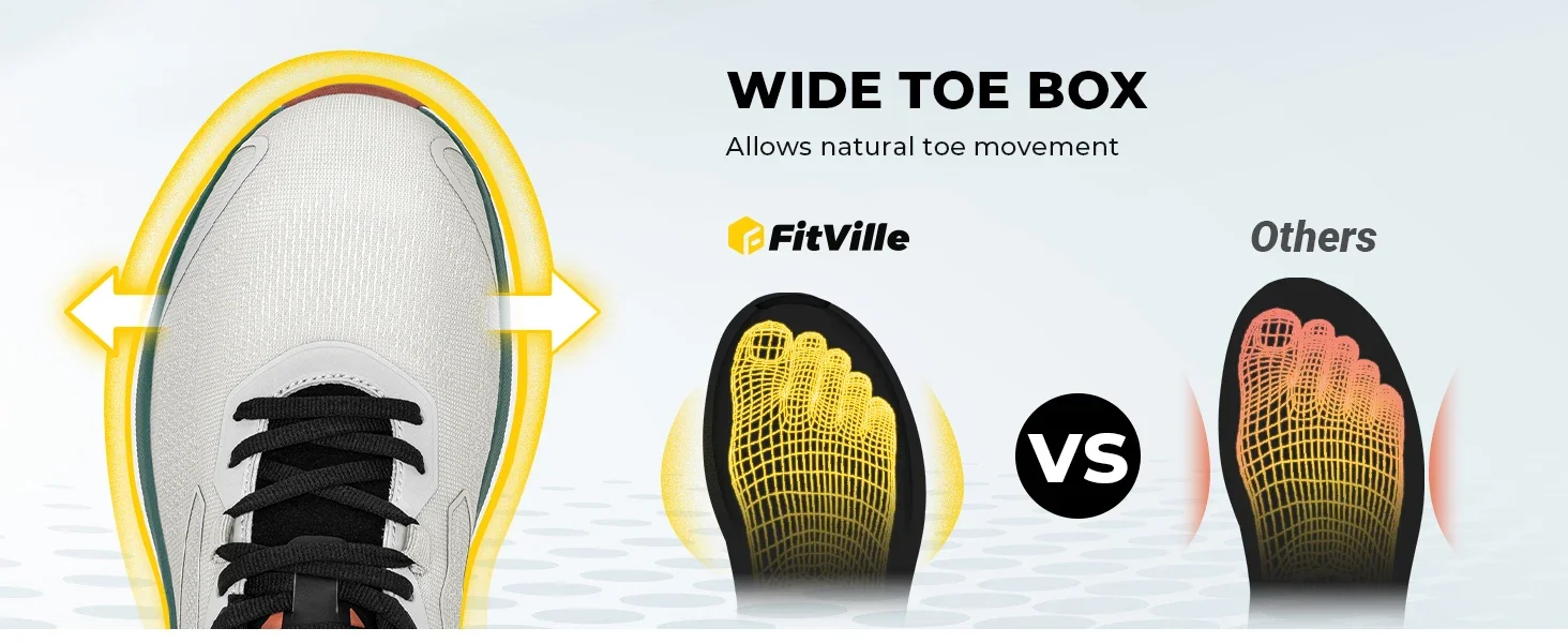 FitVille Herren-Sportsneaker mit breiter Zehenpolsterung, atmungsaktive Freizeitschuhe zum Gehen und Laufen, bequeme Jogging-Schuhe für Männer. – Detail 4