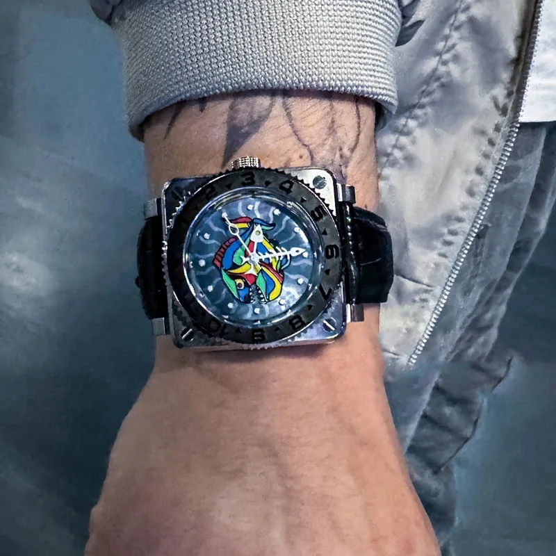 OKPLAY Men Automatic Watch 44mm Customized Modified Square Mechanical Wristwatch 20ATM Waterproof Luminous Sapphire Mirror NH35