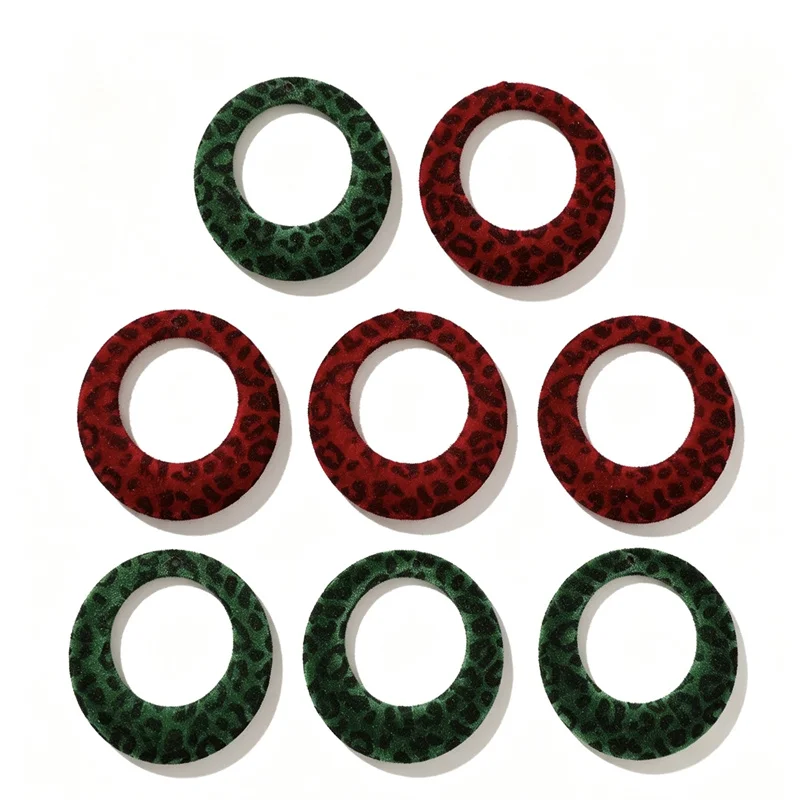 Wholesale 40pcs/lot Flocking effect leopard print geometry rounds shape resin diy jewelry garment hair accessory