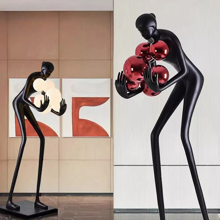 Nordic Minimalist Art Sculpture Humanoid Abstract Designer Led Hotel Living Room Bedroom Modern Floor