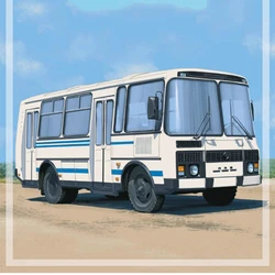 1/43 Bus Model Russian Modern Small High-rise Bus PAZ-32051 Simulation Alloy Body JAVN043 Bus Model Collection Gift