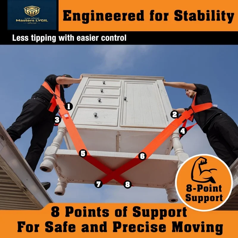The Strap-Type Lifting Belt Is Adjustable And Suitable For Moving Heavy Items Such As Sofas, Mattresses, Refrigerators, Etc