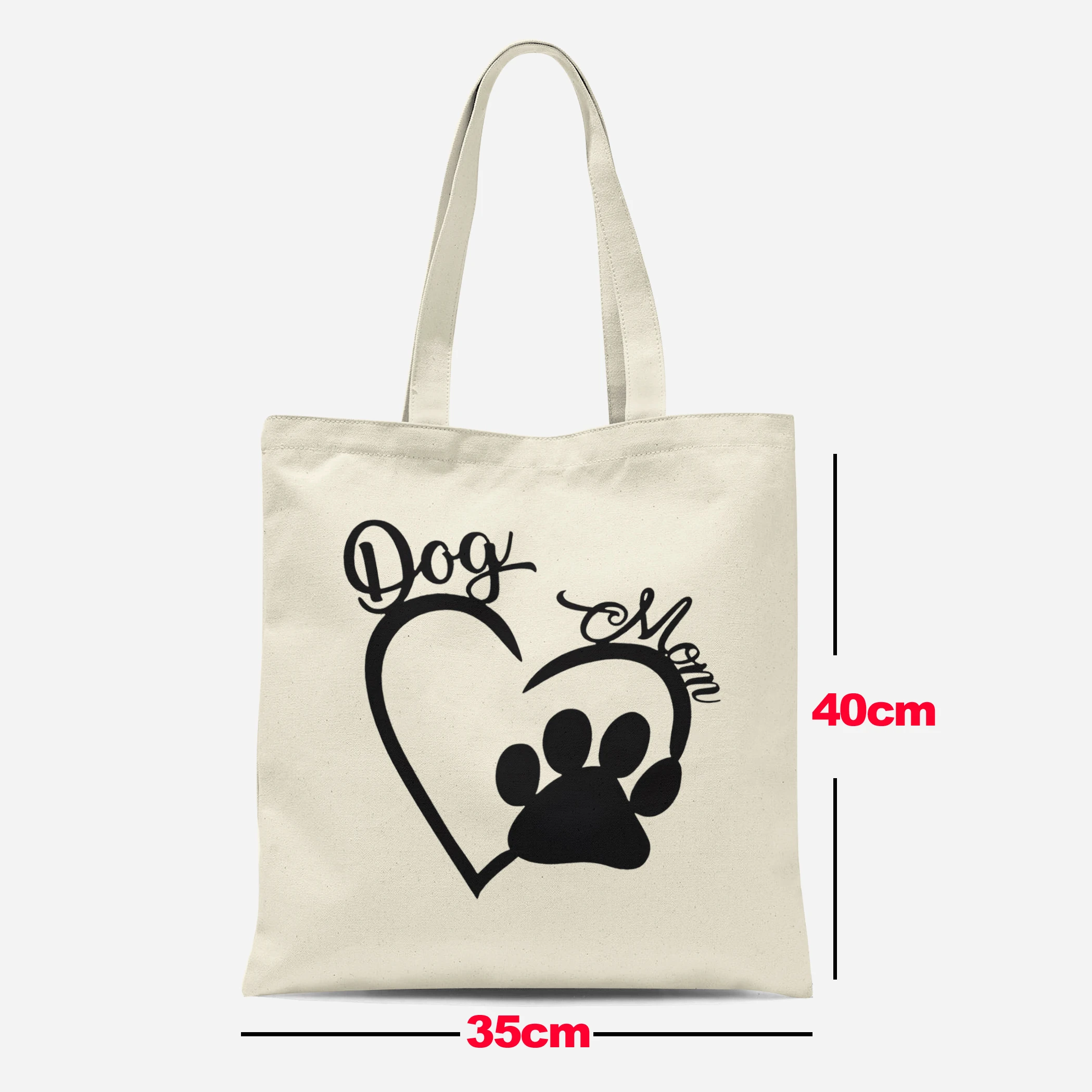 Animal Claw Fun Canvas Handbag Women's Love Book Shopping Bag Retro Teacher Reusable Women's Shoulder Bag