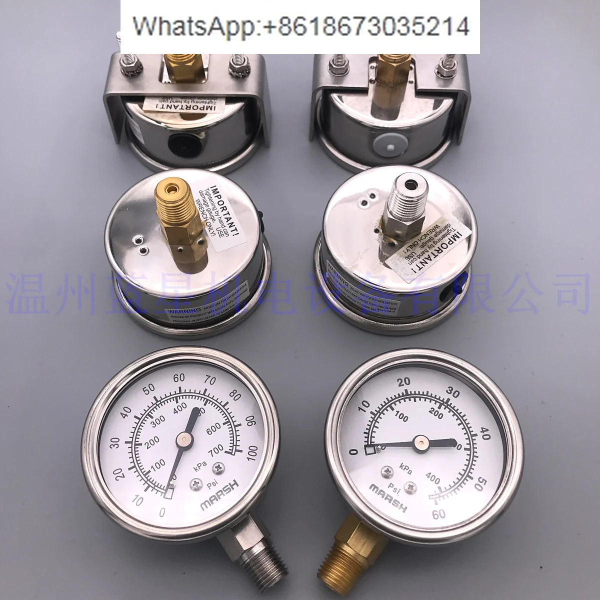 Stainless steel pressure gauge 15 30PSI 100PSI 300 600 1000 3000 2.5 inch