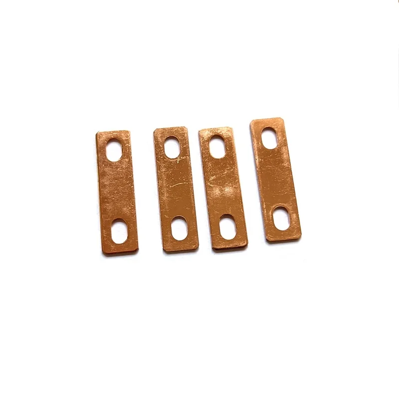 4pcs LiFePO4 Bus Bar Copper 35mm Hole Central Pitch Connector Clip Strap Contact M6 Hole Size For Lithium Battery Cells