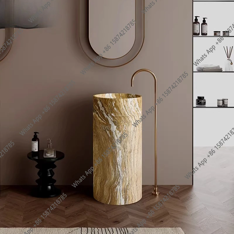 

Минималистичная роскошная раковина из камня, интегрированная в структуру от пола до потолка, креативная художественная раковина для салонов красоты и клубов, дизайнерская раковина для умывания.