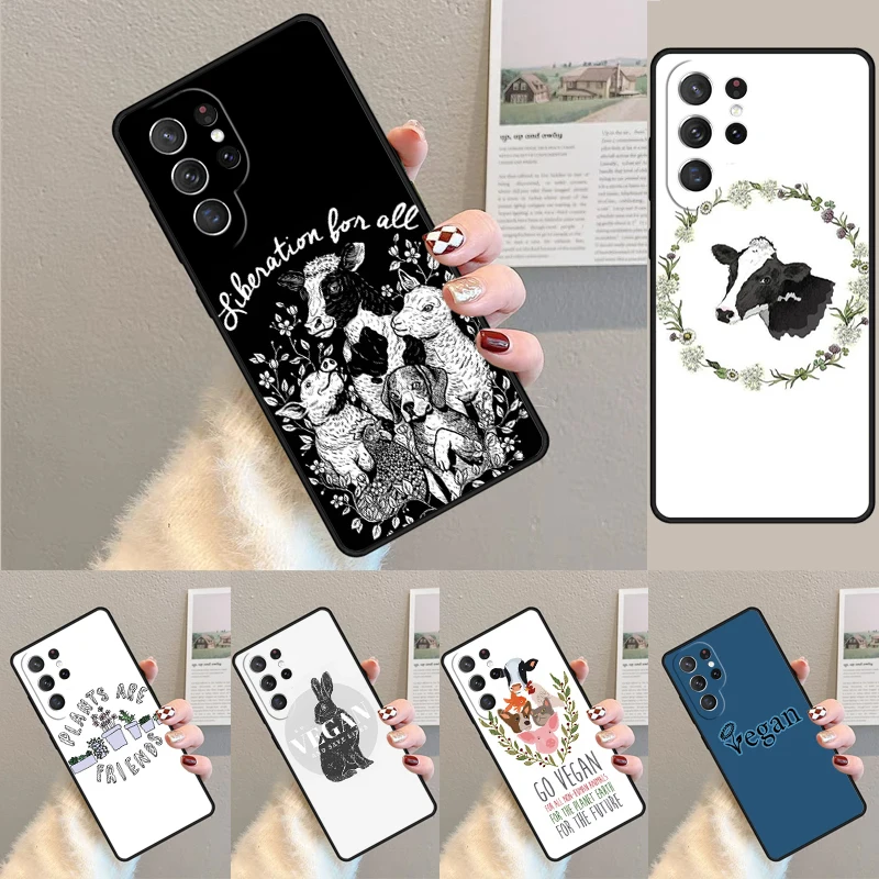 Cover For Samsung Galaxy S24 Ultra S21 S22 S8 S9 S10E Note 10 20 Plus FE S23 Go Vegan Vegetarians Phone case Coque