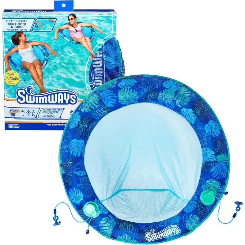 

Swimways Elite Spring Float Papasan Pool Lounger, Inflatable Pool Floats Adult with Fast Inflation, Pool Lounge Chair for Adults