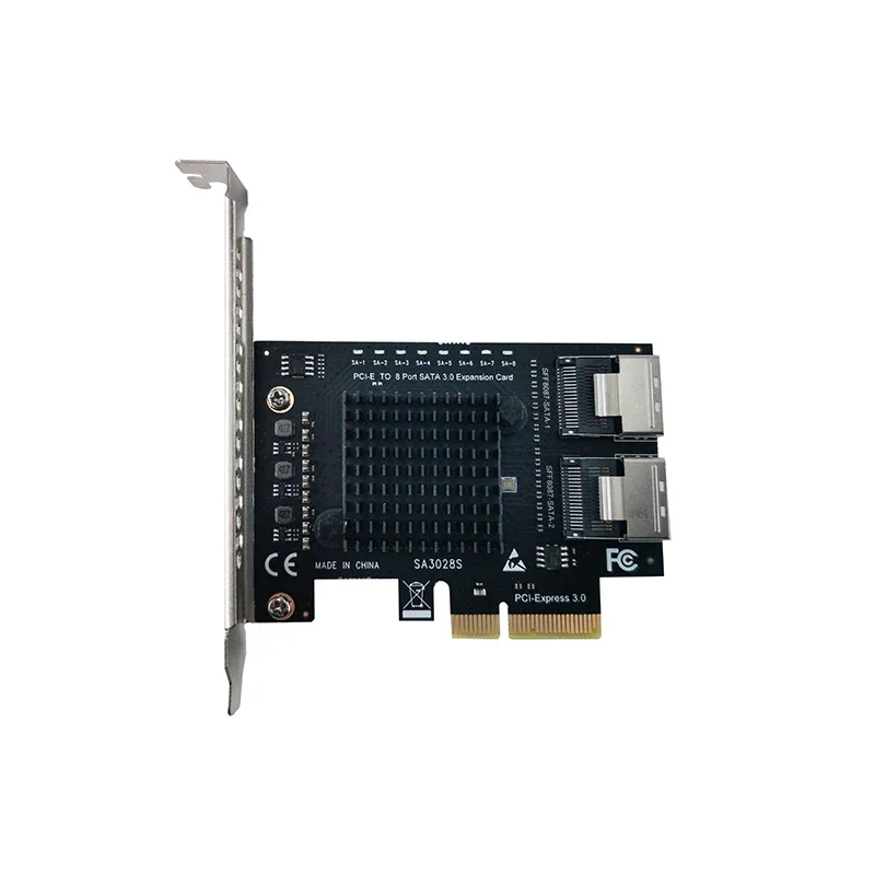 8 Port SATA 3.0 SFF8087 PCIe 3.0 X4 To Mini SAS  Controller PCIe To SFF 8087 SFF-8087 SATA3 ASM1166 Chip Adapter Expansion Card