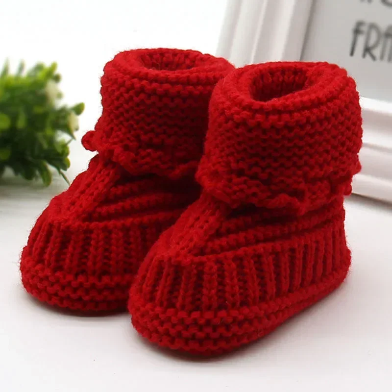 

Newborn Booties Baby Socks Shoes Knitting Wool Girl Boy Winter Cute Toddler Prewalkers Soft Infant Crib Crawl Shoes