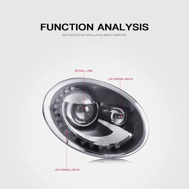 Fari auto Per VW Beetle 2013 2014 2015 2016 2017-2021 Faro A LED Luci Diurne Dinamiche Plug And Play Accessori
