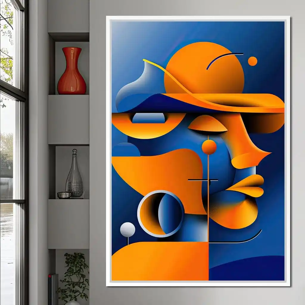 

Modern Minimalist Geometric 3D Abstract Portrait Canvas Painting Surreal Character Posters Prints Modern Living Room Home Decor