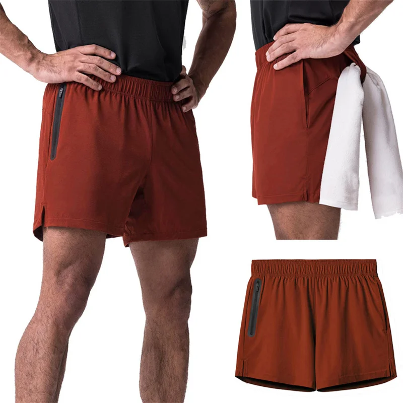 Herren Fitness-Shorts Sommer Gewebte Gym-Sportshorts Einfarbige Trainings-Laufshorts Schnelltrocknende Jogger-Workout-Kurzhosen