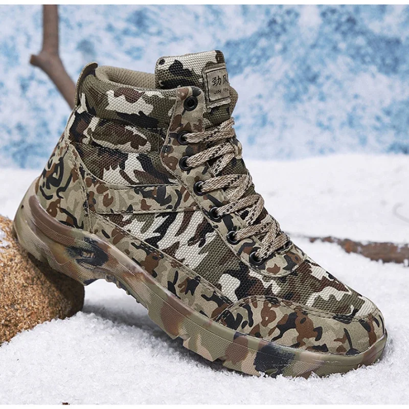 Warm Hiking Boots Winter Outdoor Camouflage Desert Military Non-slip 2021 Comfortable Wear-resistant Boot Trekking Tactical Shoe