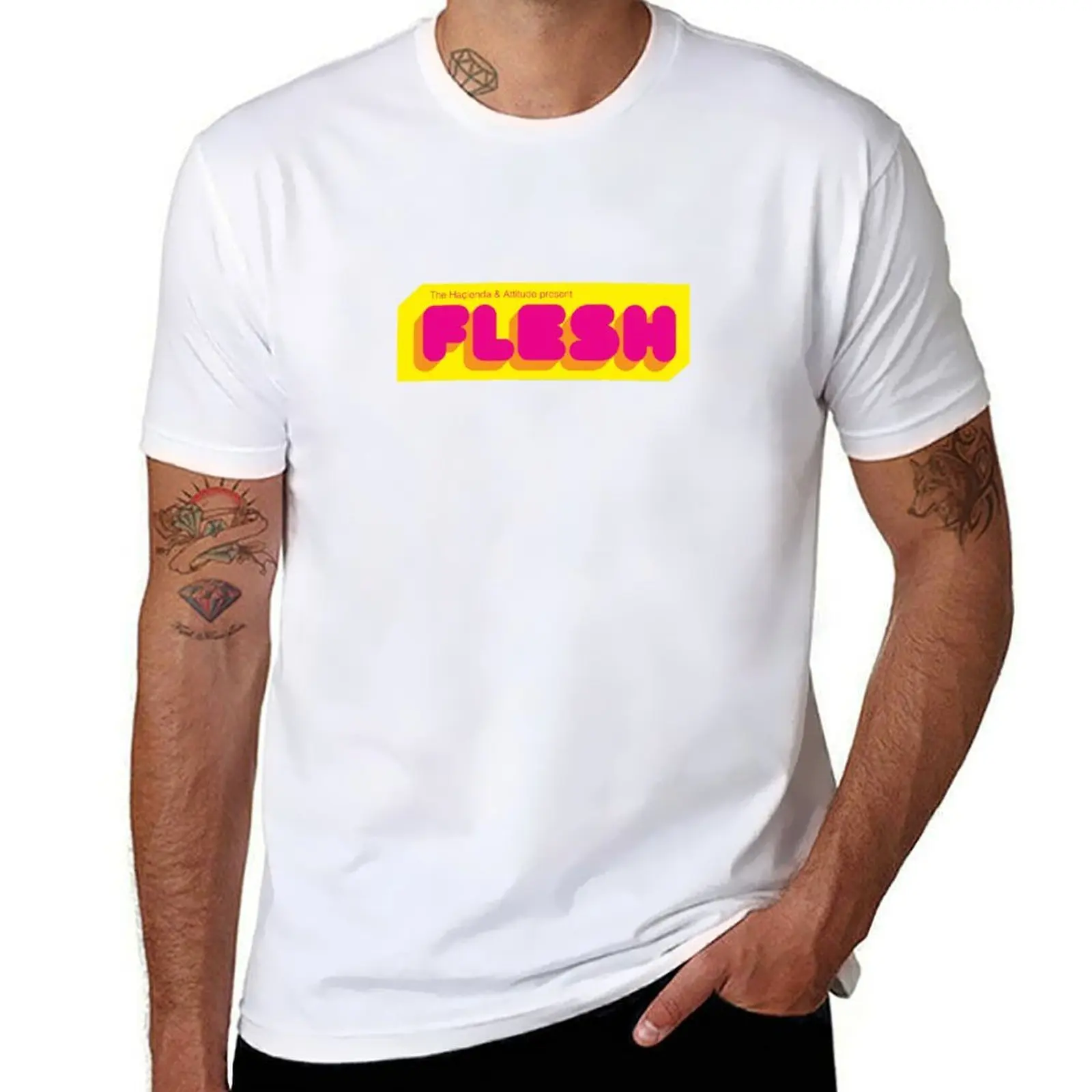Camiseta Flesh Hacienda & Attitude, camisetas para hombre, Camiseta suave de algodón, camiseta de lujo para hombre