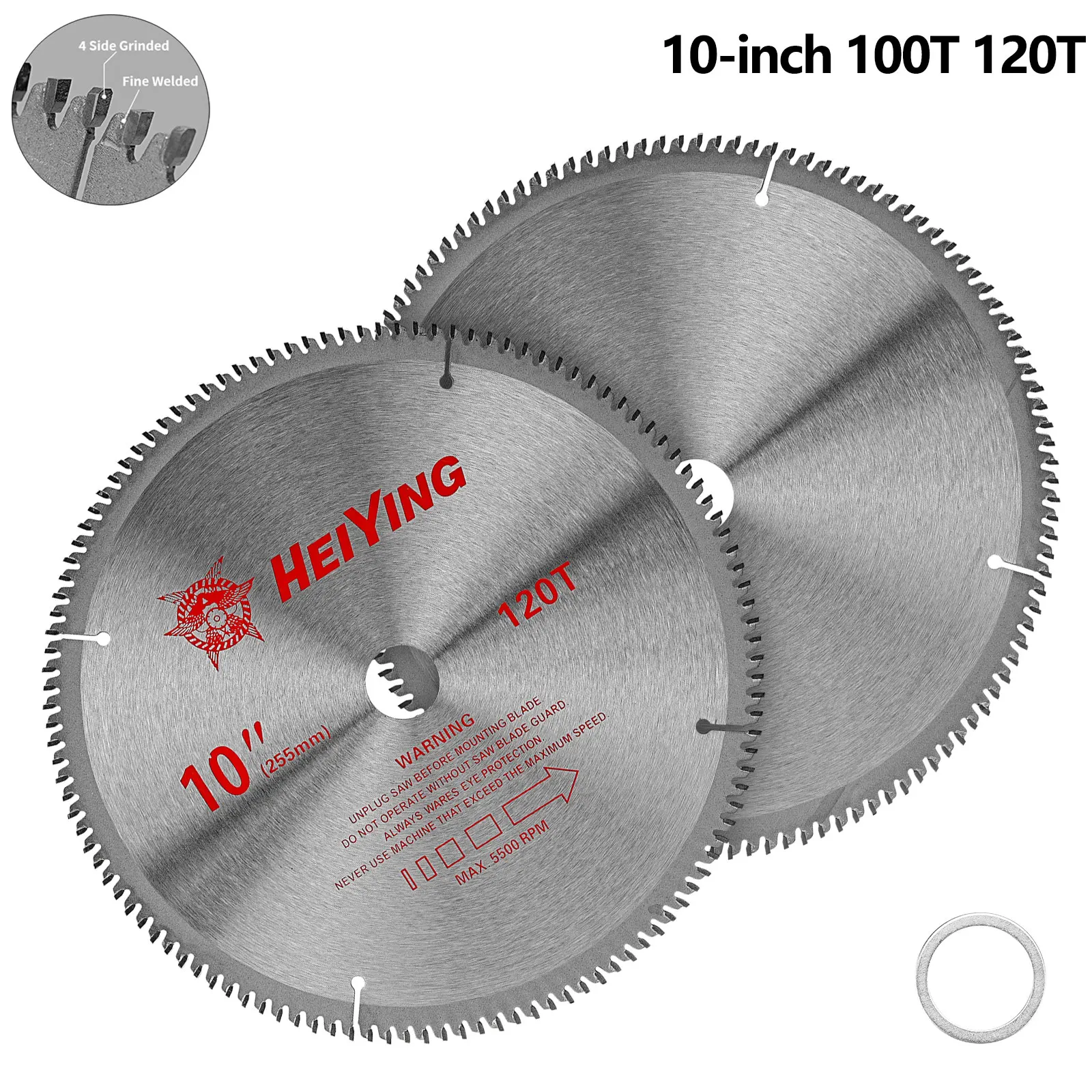 NuoDunco 10-Inch Alloy Saw Blade Woodworking Saw Blade 100T120T Circula Cutting Disk for Hardwood, Fiberboard, PVC Cutting Tools
