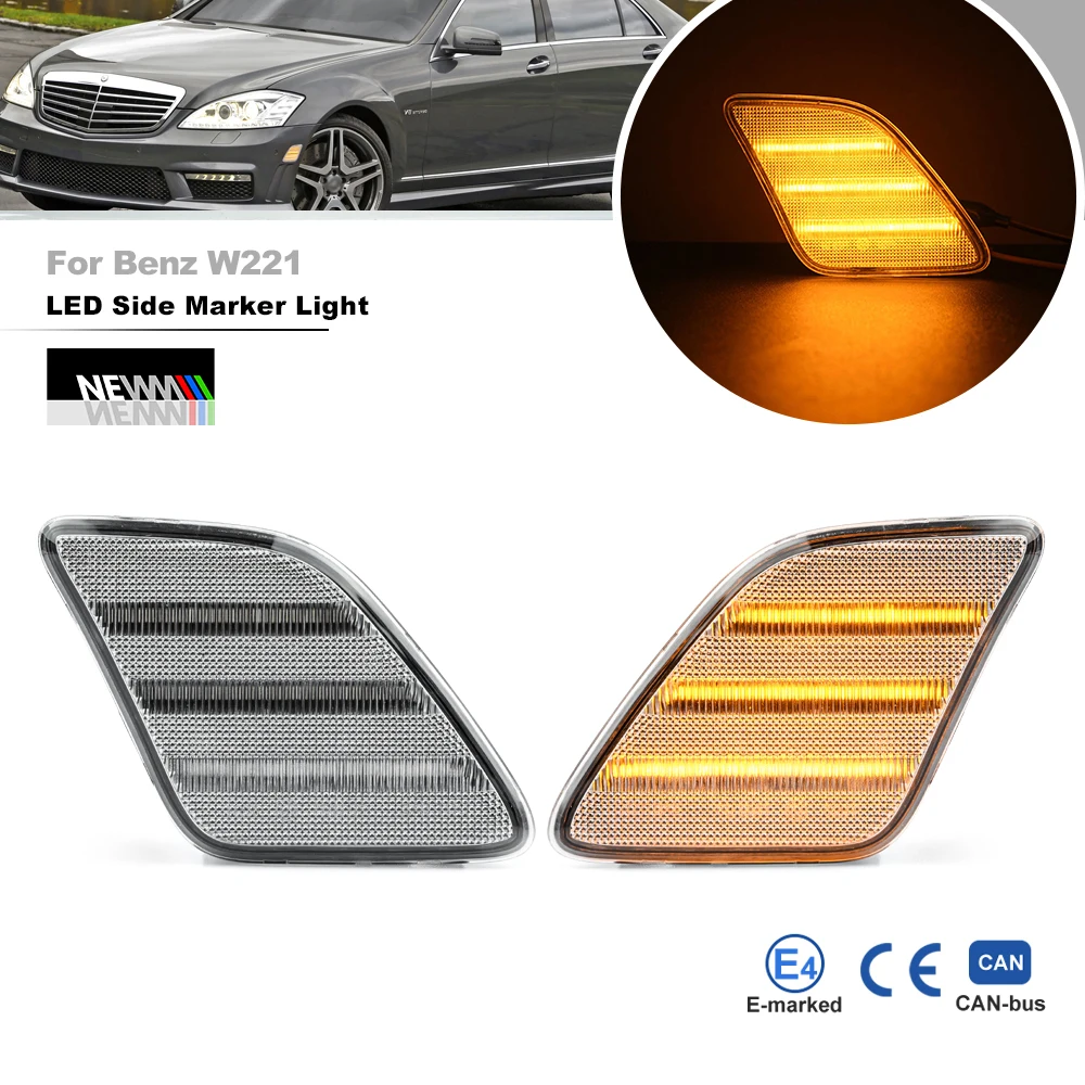 

Replace OEM A2218200521 MB2554104 Led Fender Flare Side Marker Lights For Benz W221 S-Class LCI 2010-2013 S350 S550 S63 S65 AMG