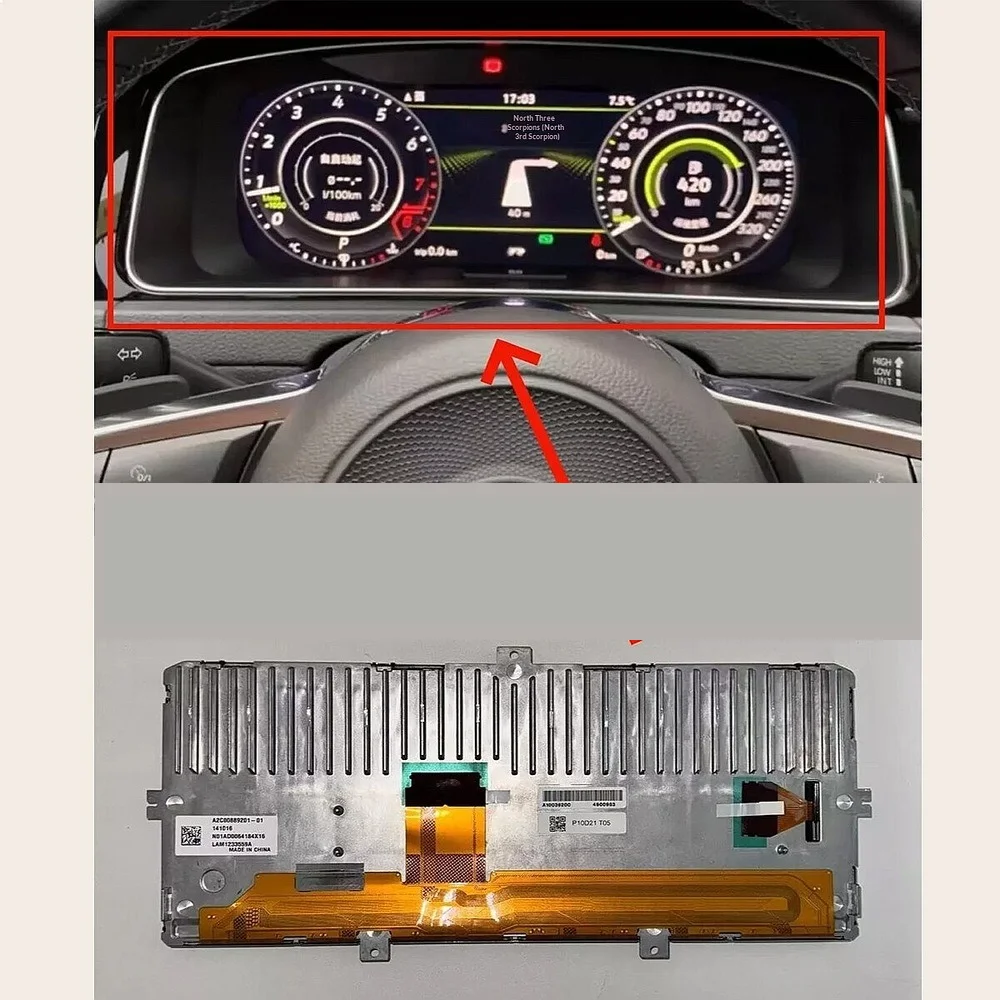 12.3 Inch LCD Display Screen For VW Golf 7 VII Skoda Octavia Mk3 Tiguan 110 TSI Car Radio Navigation