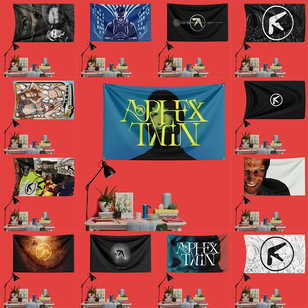 

Aphex Twin Inspired Rock Music Flag 3x5 FT 90x150cm Polyester Decorative Banner Tapestry For Music Fans Bedroom Wall Decoration