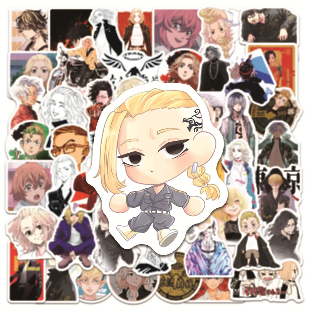 50/30/10PCS Takemichi Mikey Draken Chifuyu Popular Anime Luggage Notebook Water Cup Waterproof Hot Blood Decorative Stickers