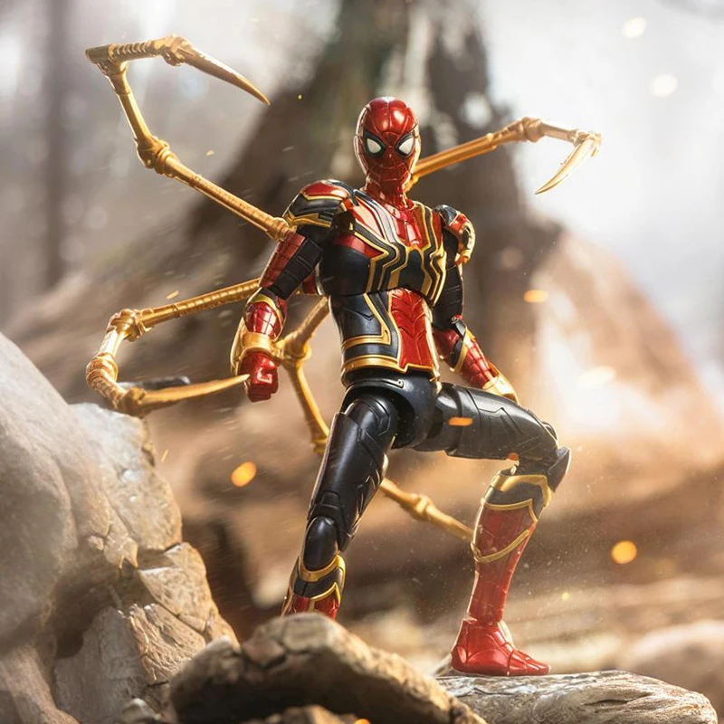 FondJoy Iron Spider Man Assembly Model Suit Infinity War Peter Parker Red Black Gold Battle Armor Action Figure Model Toy