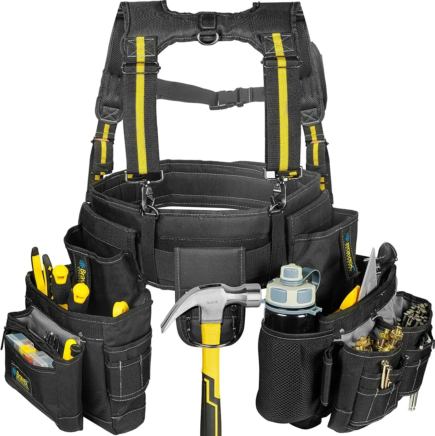 Tool Belt with Suspenders Ultra tool belt 1200D Ballistic Nylon Enlarged phone pocket Tool bags for construction Framers