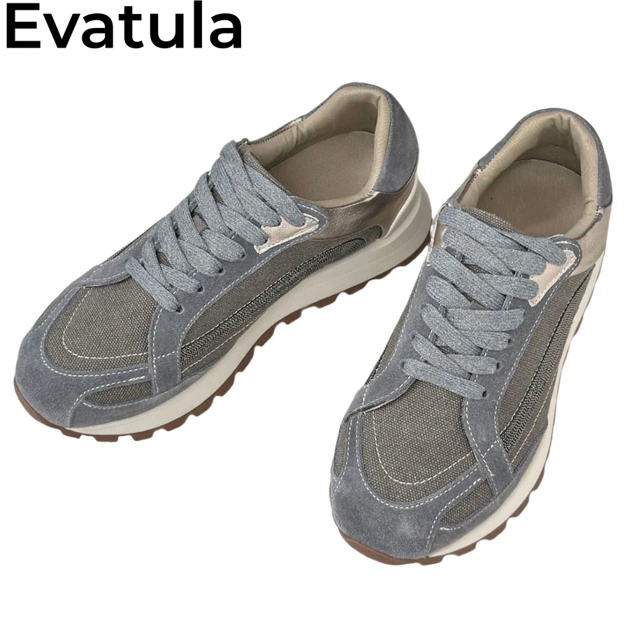 2024 Autumn Breathable Knitted Casual Sneakers For Men Thick Sole Lace Up Flat Shoes Male Comfort Walking Shoes Zapatos Hombres