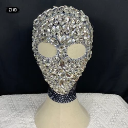 Shiny Party Rhinestone headwear man Christmas Nightclub DJ Singer Crystal hat Decoration Stage Accessories Performance Adornment