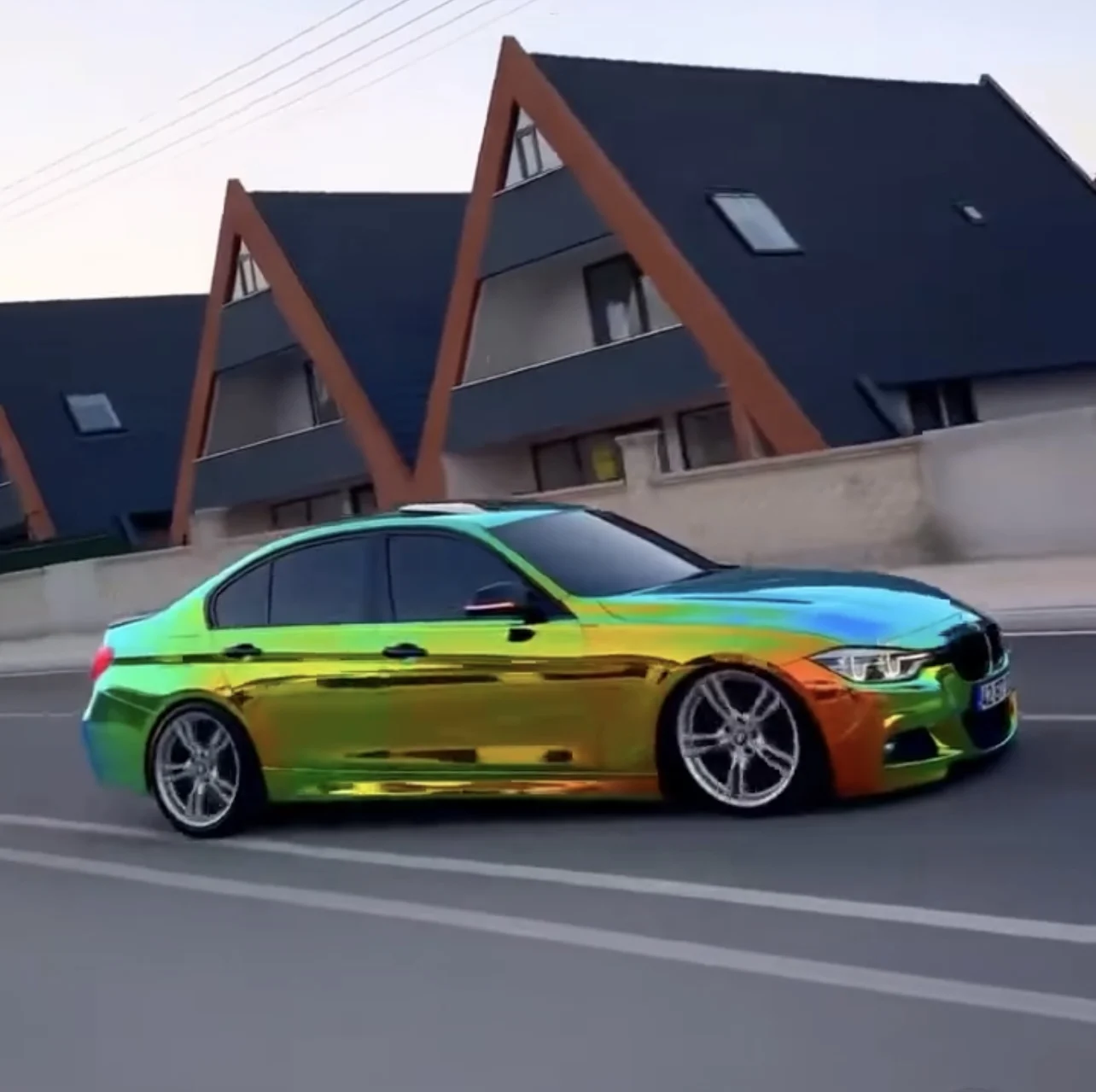 Hight Quality 1.35X17M Air Bubble Free Stretchable Chrome Green Wraps Sticker Car Wrapping Film