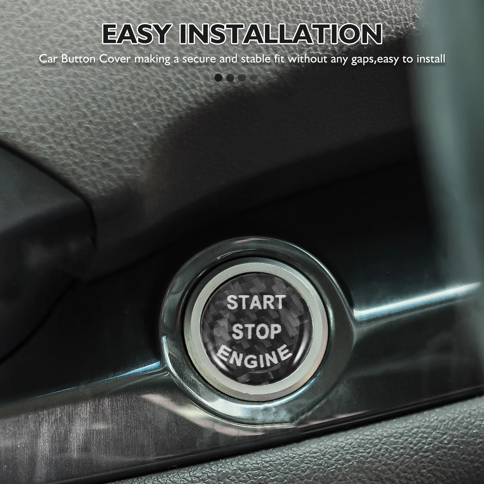 

Elegant Car Start Button Cover Sturdy Plastic Push Engine Ignition Protective Sticker Easy Install Durable Scratch