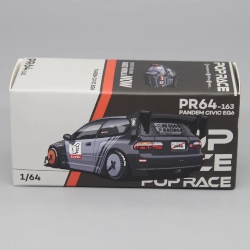 POPRACE 1/64 시빅 EG6 5세대 합금 장난감 자동차 다이캐스트 금속 모델 선물
