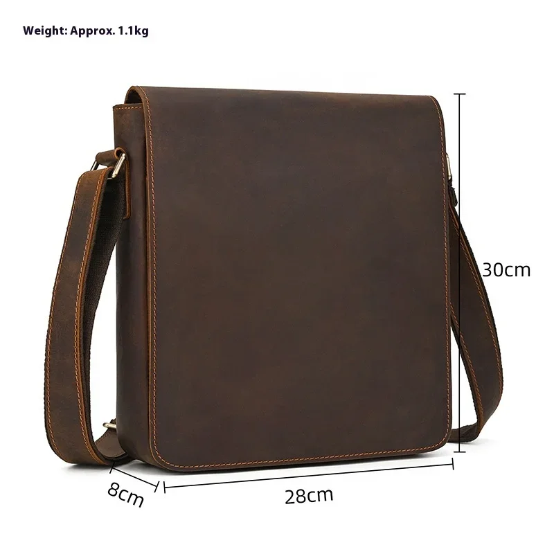 Classic Leather Shoulder Bag for Men