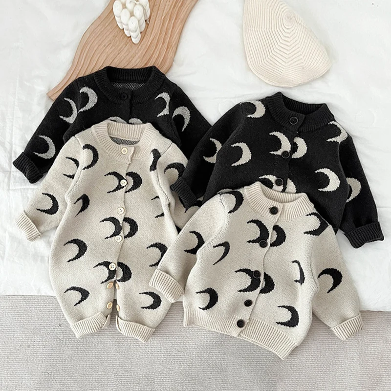 Winter Korean Style Children Knitting Clothes Newborn Baby Boys Girls Sweater Coat Toddler Baby Boys Girl Knitting Cardigan