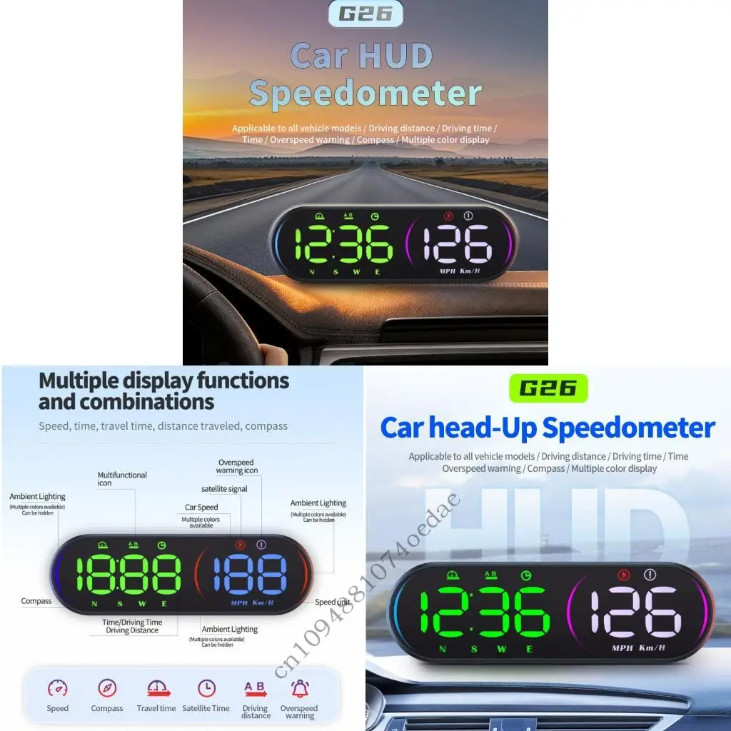 USB Powered Car Speed Monitor with KPH Screen for Dashboards